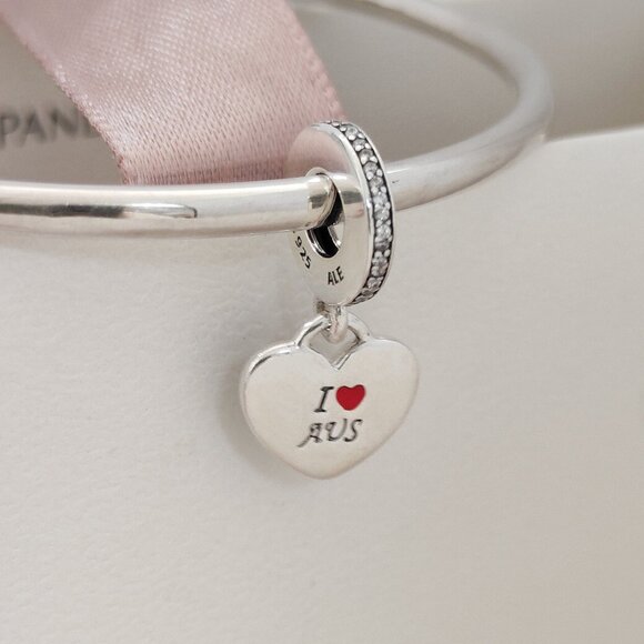 Pandora Australia Flag Heart Dangle Charm Exclusive Travel Destination with box - Picture 6 of 6